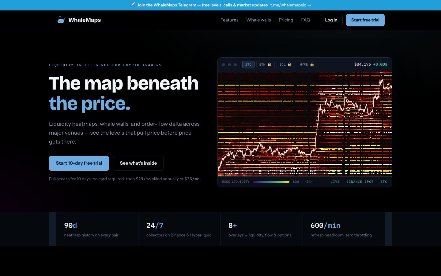 WhaleMaps homepage